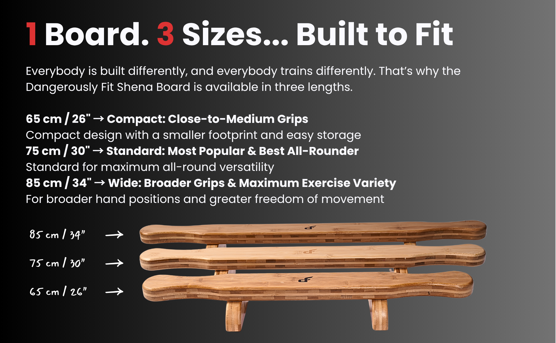 3 Shena Board Sizes